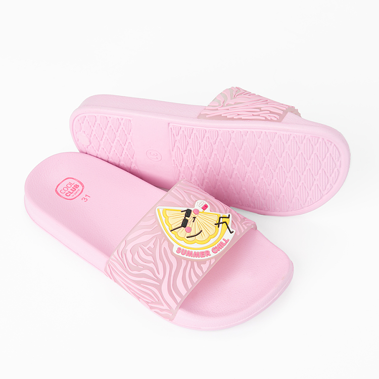 Flip flops pink with banana print SUMMER CHILL