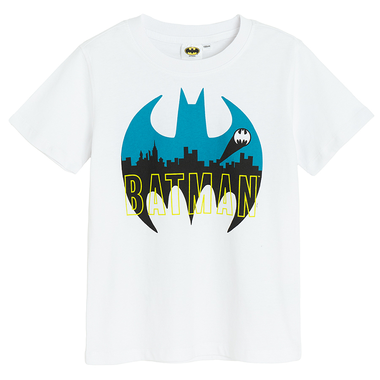 Batman set- white T-shirt with grey bermuda shorts