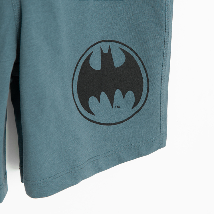 Batman set- white T-shirt with grey bermuda shorts