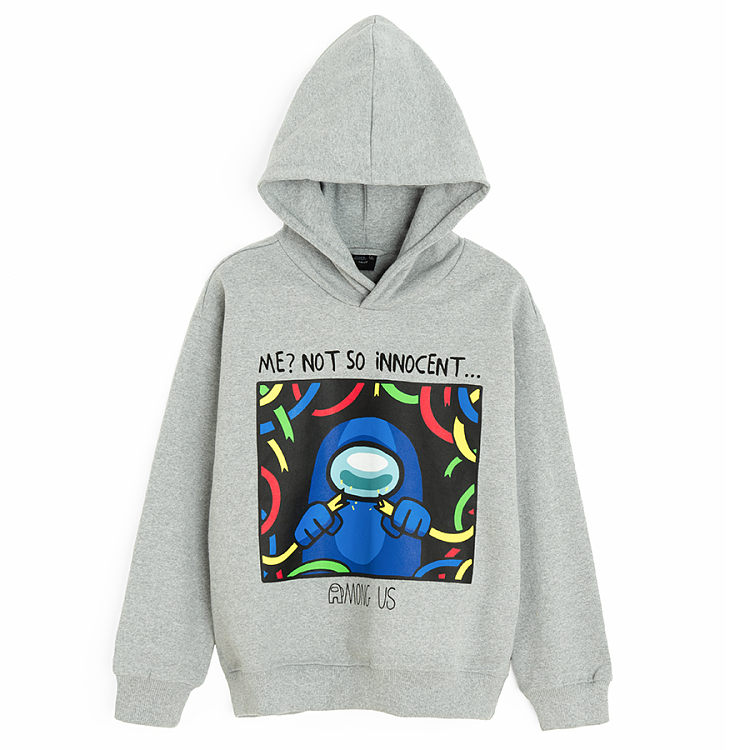 AMONG US grey hooded sweatshirt