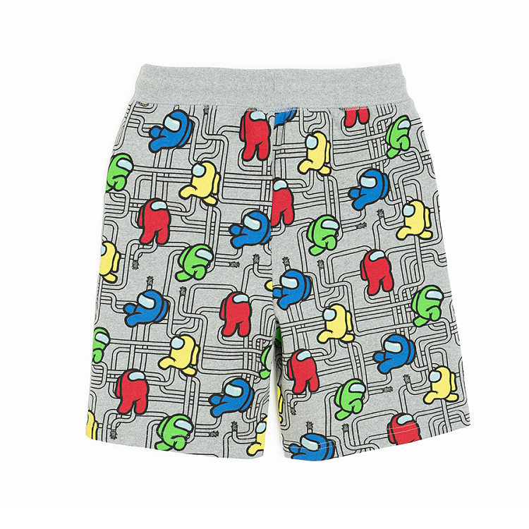 Grey shorts with AMONG US print