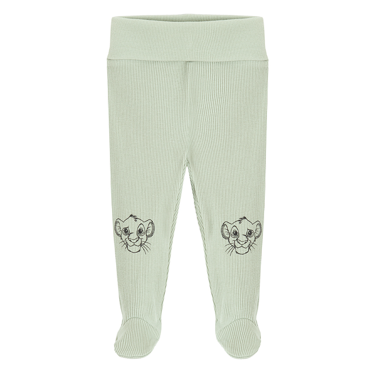 Lion King long sleeve white bodysuit, khaki footed leggings and beanie- 3 pieces