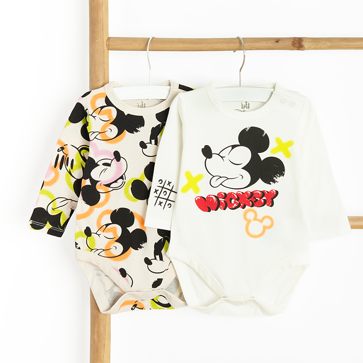 Mickey Mouse long sleeve bodysuits- 2 pack