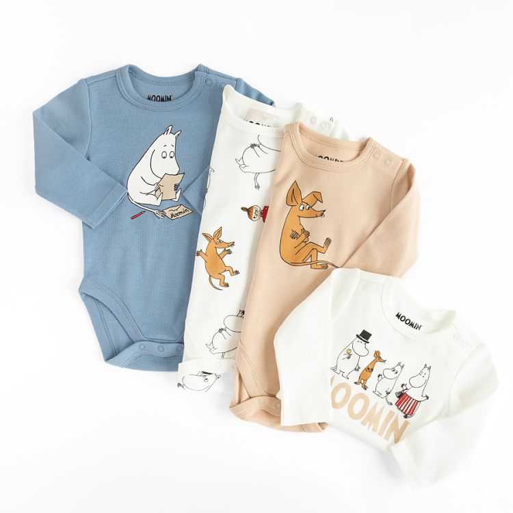 Moomins long sleeve bodysuits- 4 pack