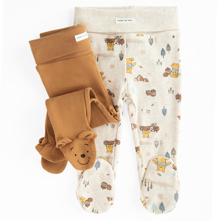 Winnie the Pooh footed leggings- 2 pack