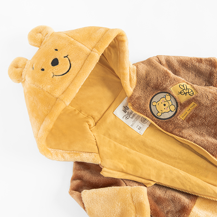 Winnie the Pooh footed and hooded overall with side zipper