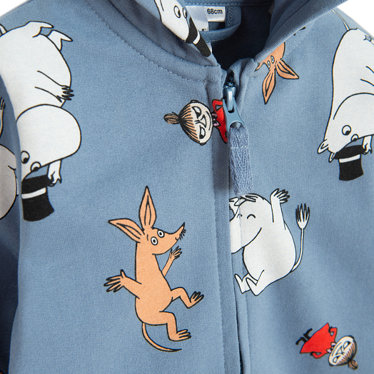 Moomins zip through hooded sweatshirt