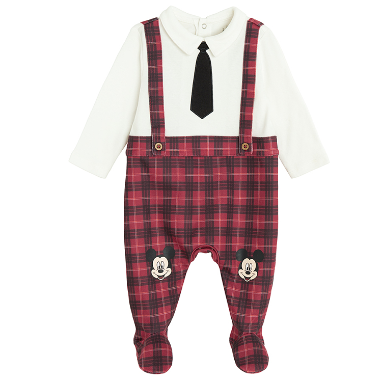 Mickeu Mouse overall with checked pattern