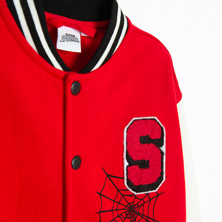 Spidernan red and white buttons sweatshirt