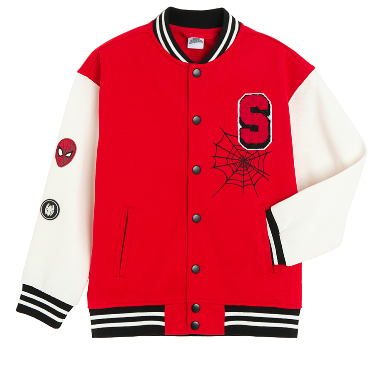 Spidernan red and white buttons sweatshirt