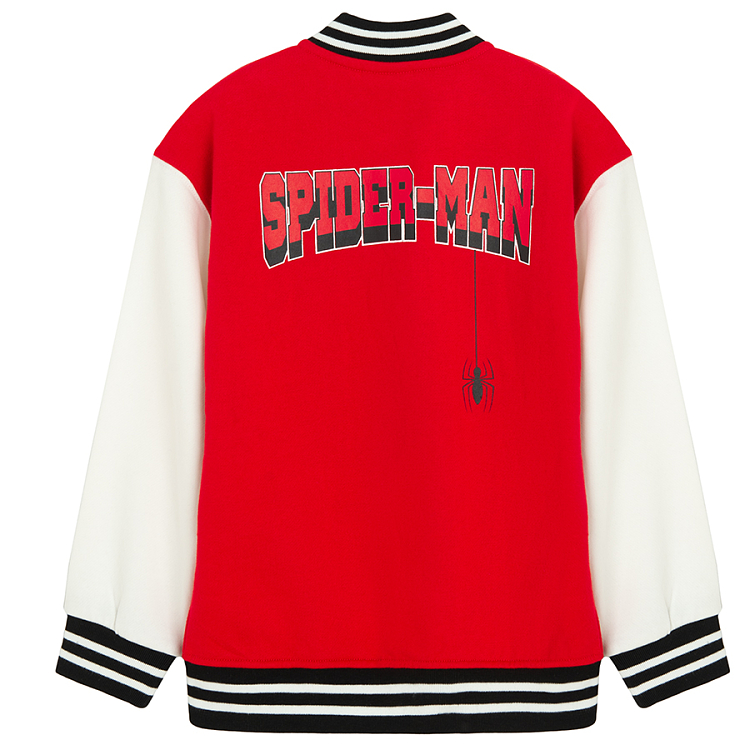 Spidernan red and white buttons sweatshirt