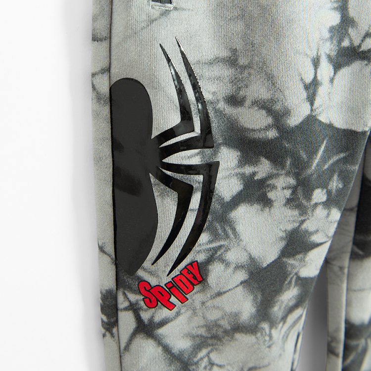 Spiderman black and white tie dye jogging pants