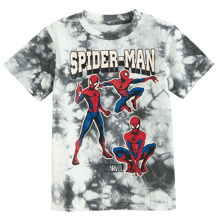 Spiderman black and white tie dye T-shirt