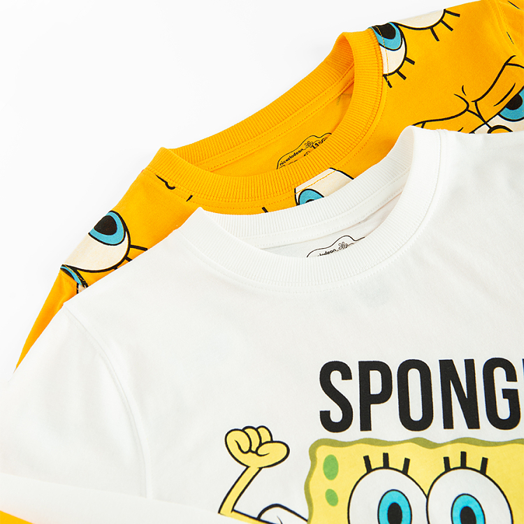 Sponge Bob white and yellow long sleeve blouses- 2 pack