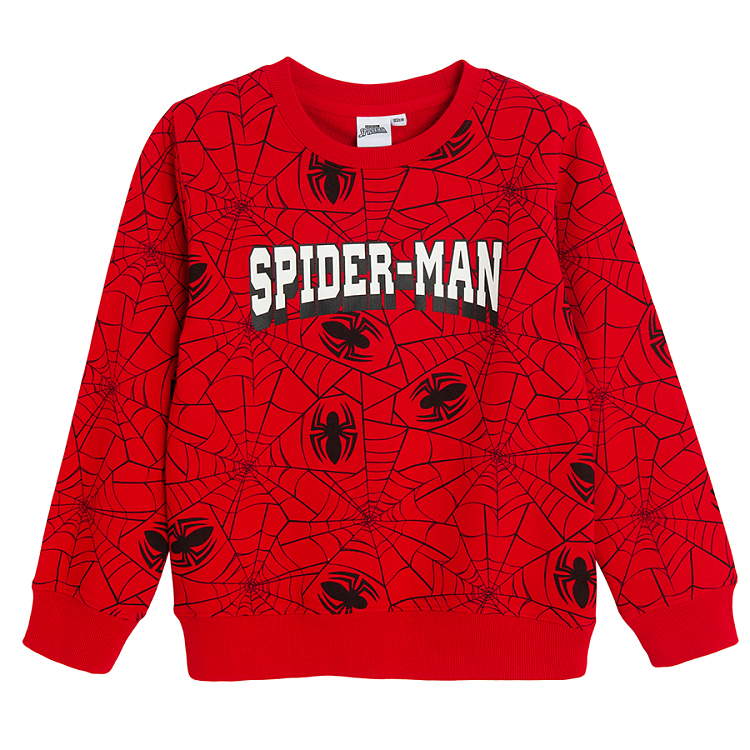 Spiderman red sweatshirt and black jogging pants set- 2 pieces