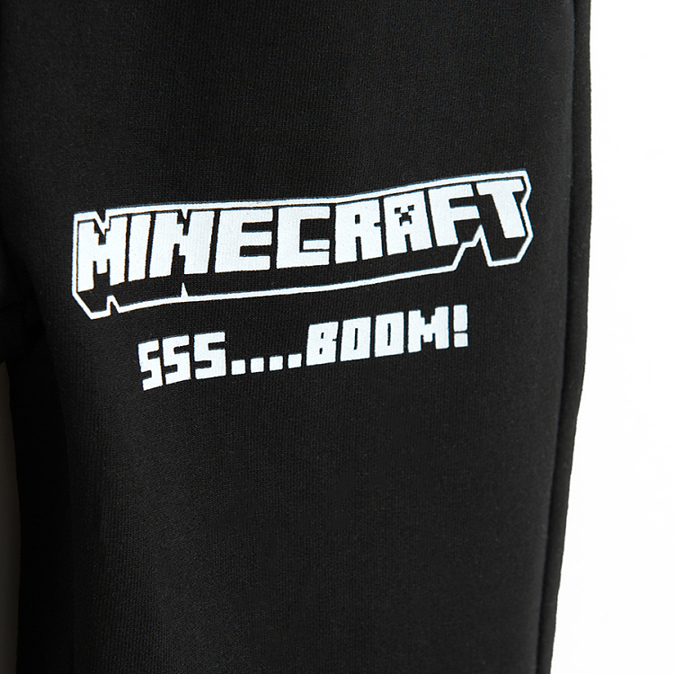 Minecraft white sweatshirt and black jogging pants set- 2 pieces