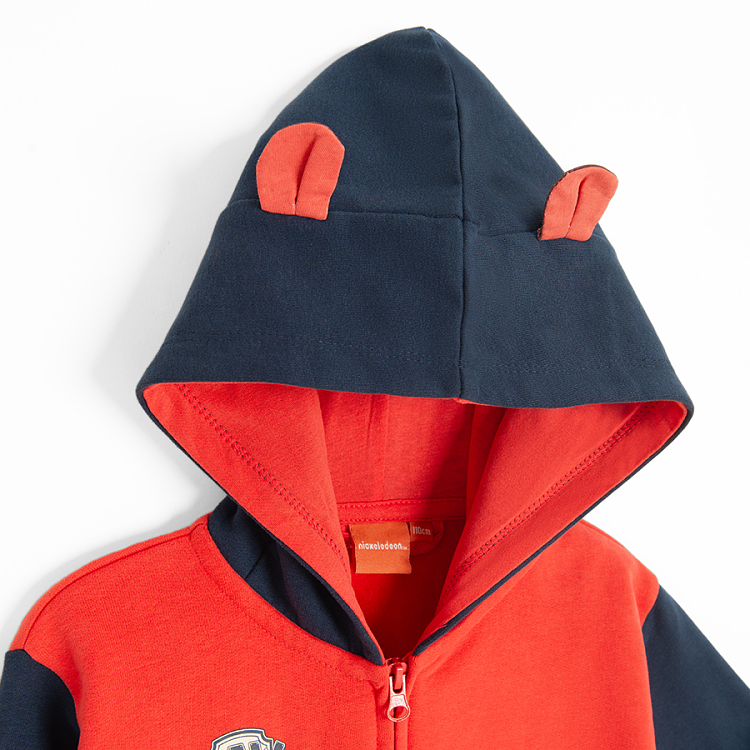 Paw Patrol red and blue zip through hooded sweatshirt