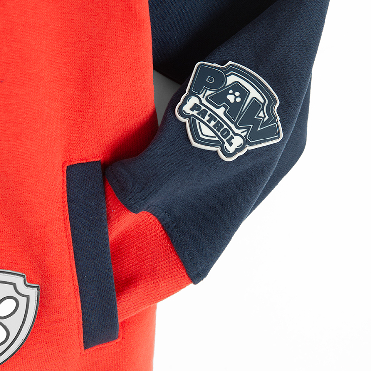 Paw Patrol red and blue zip through hooded sweatshirt