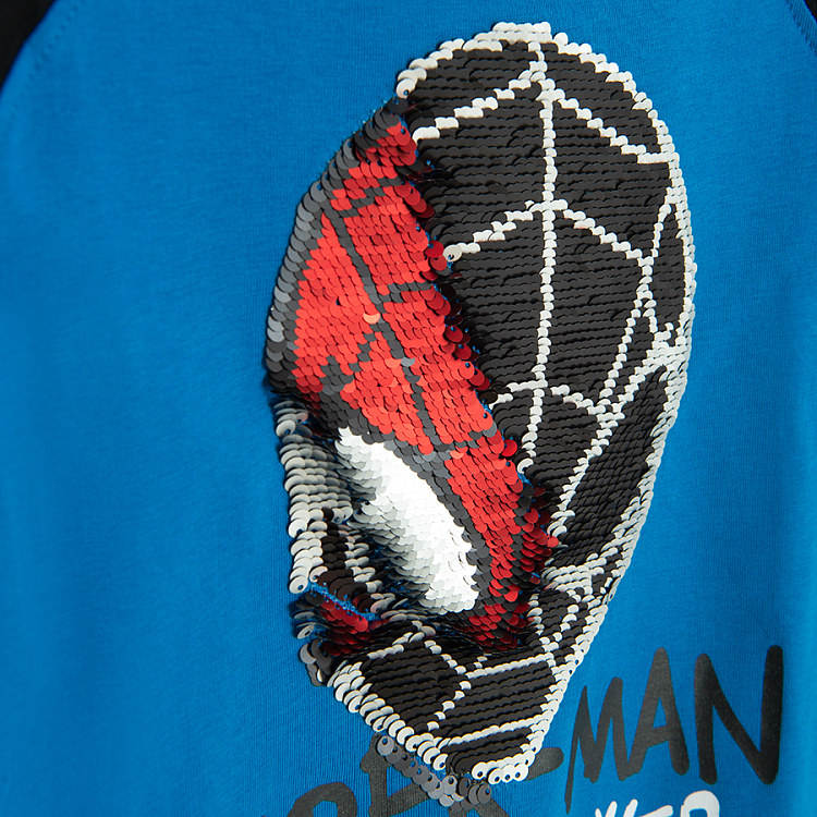 Spiderman blue and black sleeves sweatshirt