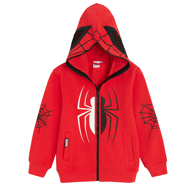 Spiderman red zip through hooded sweatshirt