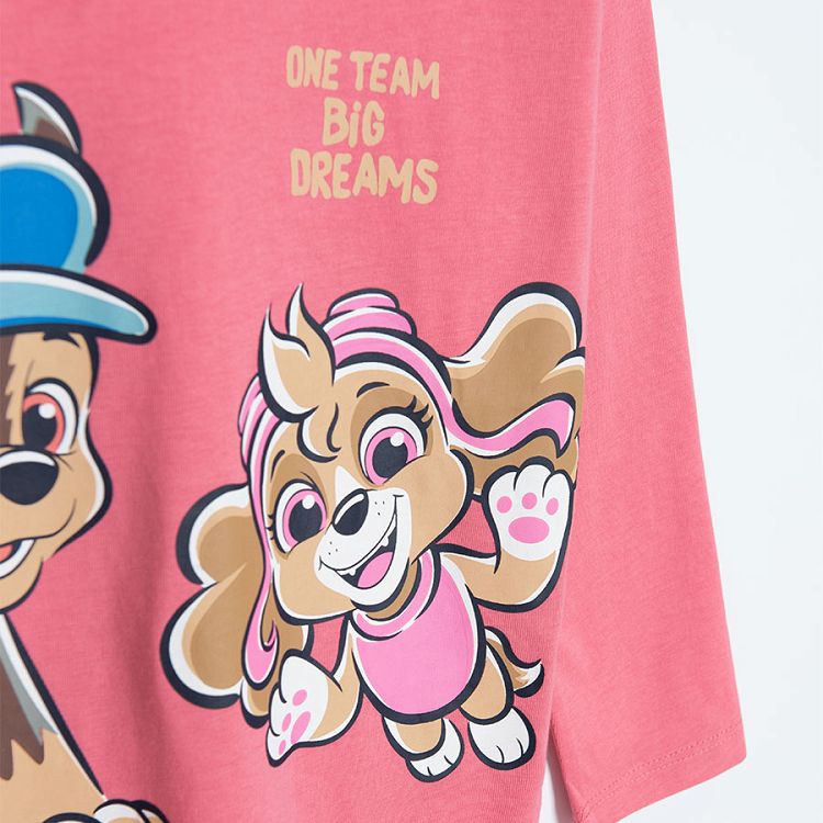 Cream light blue pink long sleeve Paw Patrol T-shirts- 3 pack