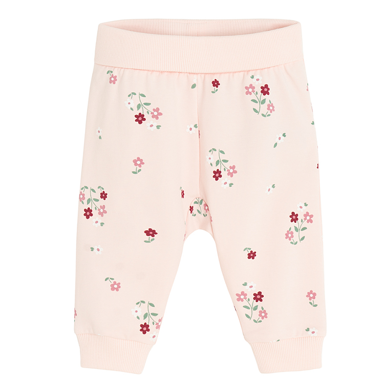 Winnie the Pooh white wrap blouse and pink floral footless leggings set- 2 pieces