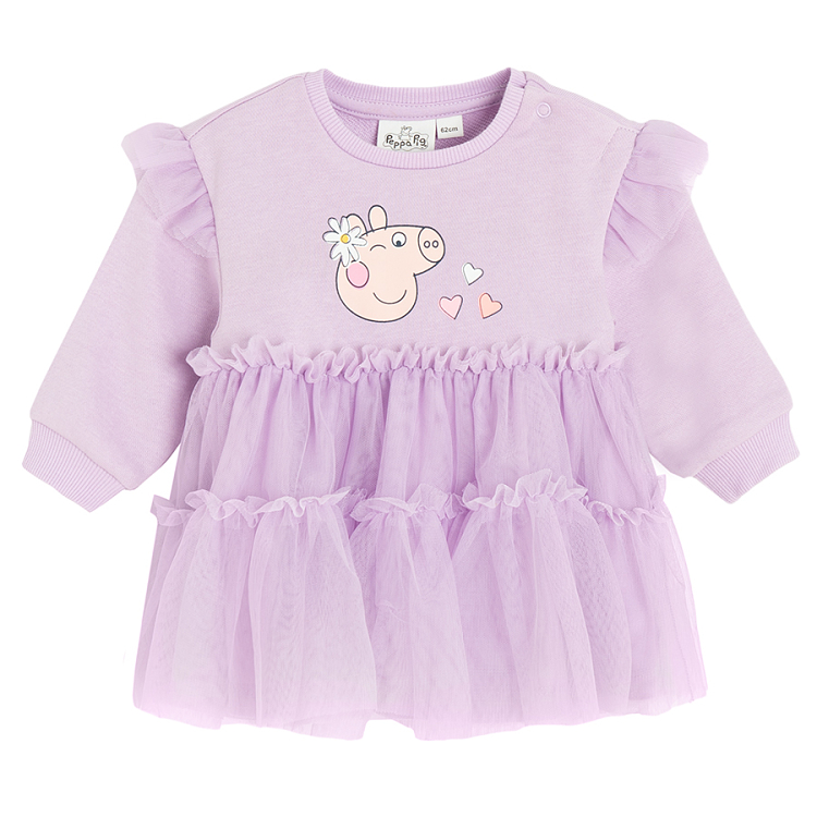 Peppa Pig purple casual dress with tutu dress