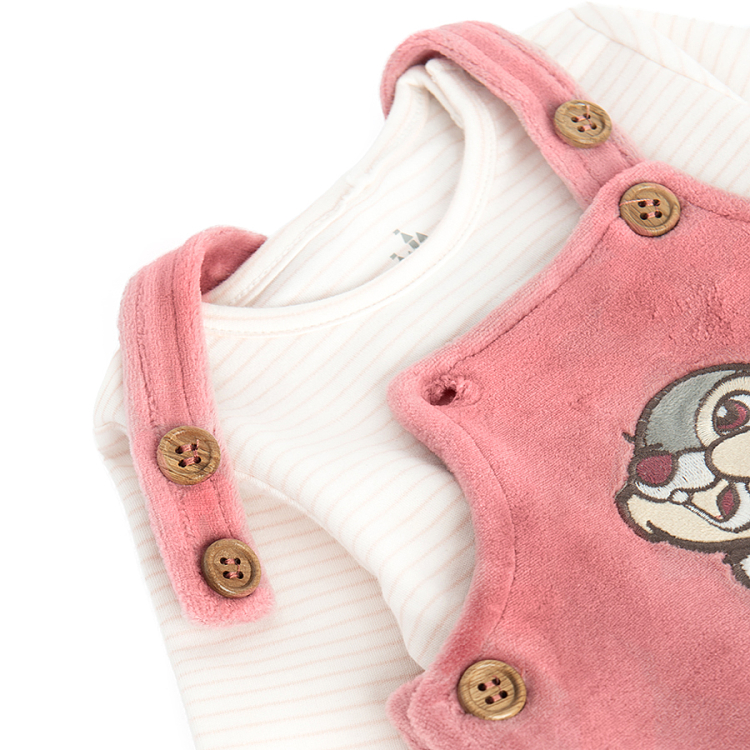 Chip and Dale long sleeve bodysuit and dungaree set - 2 pieces