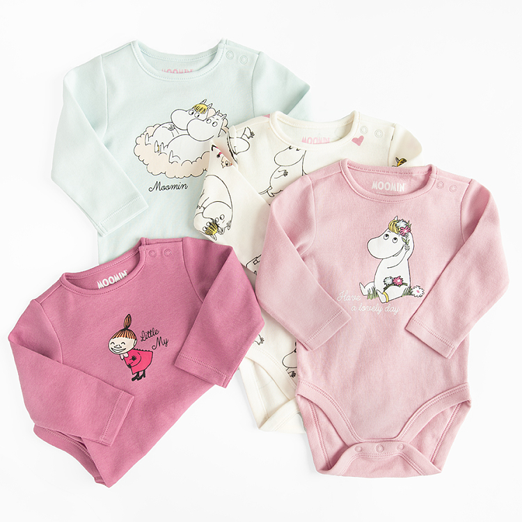 Moomins long sleeve bodysuits- 4 pack