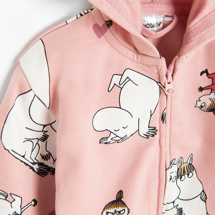 Moomins zip through hooded sweatshirt