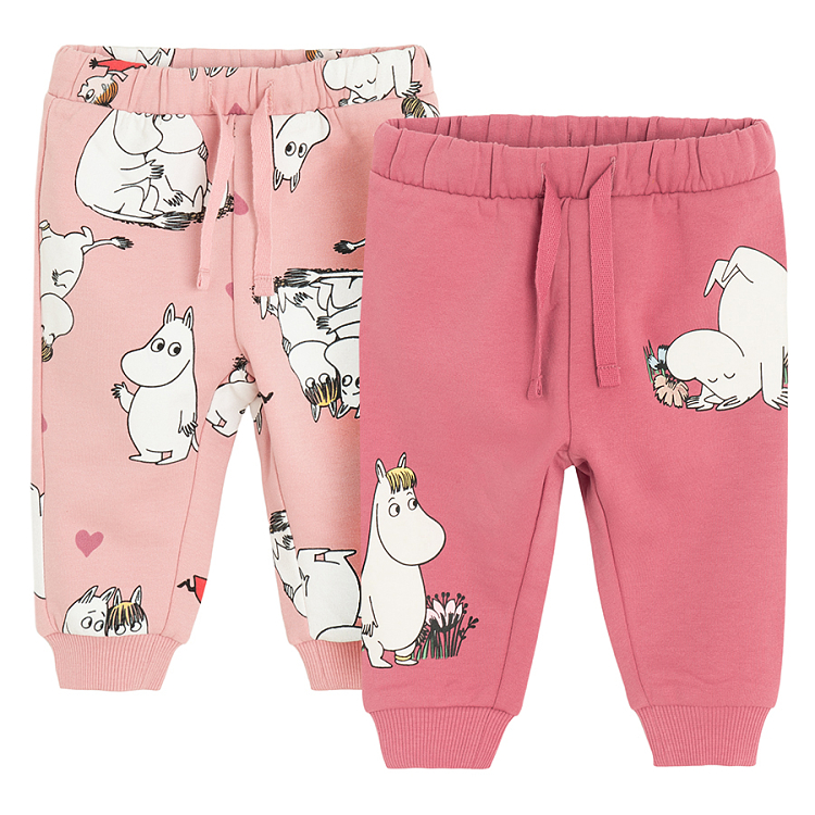 Moomins grey and burgundy jogging pants- 2 pack