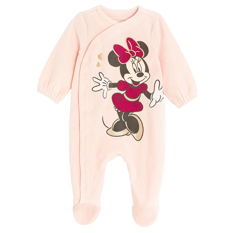 Minnie Mouse pink footed overall