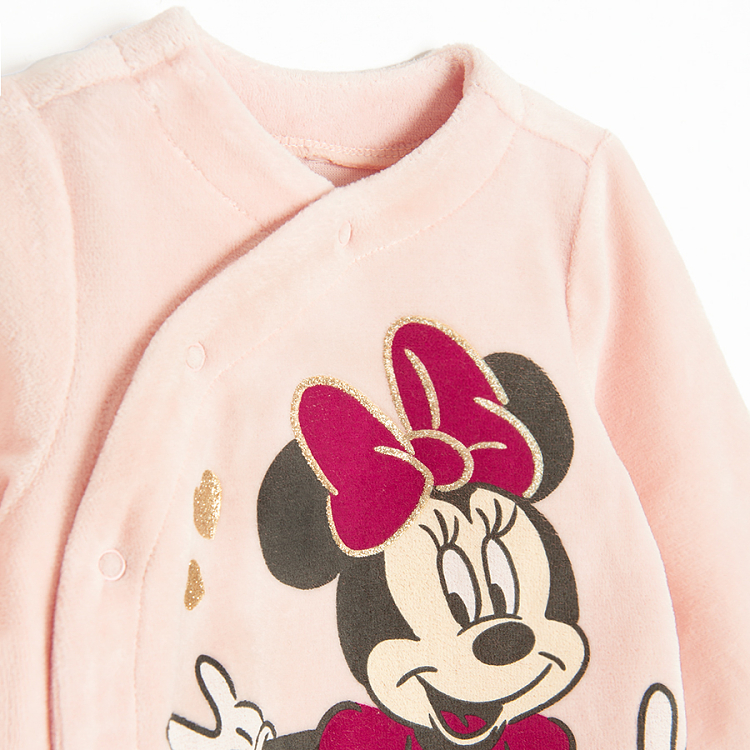 Minnie Mouse pink footed overall