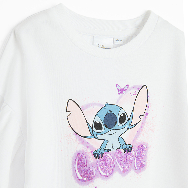 Lilo & Stich white and purple long sleeve dress