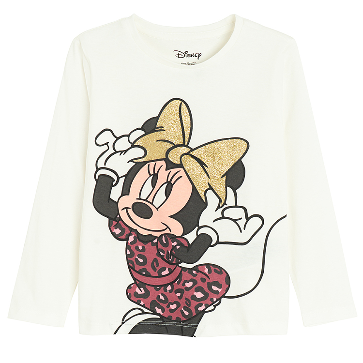 Minnie Mouse white and animal print blouses- 2 pack