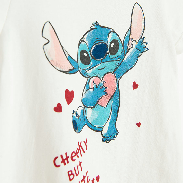 Μπλούζα κοντομάνικη λευκή με στάμπα LILO & STITCH