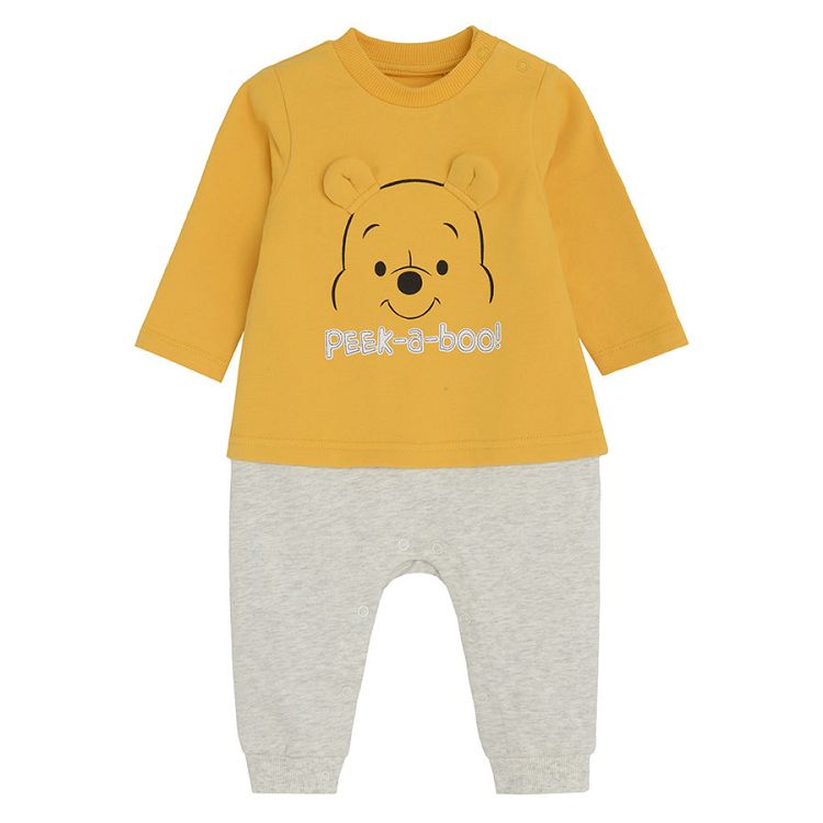 Winnie the Pooh footless overall with cap