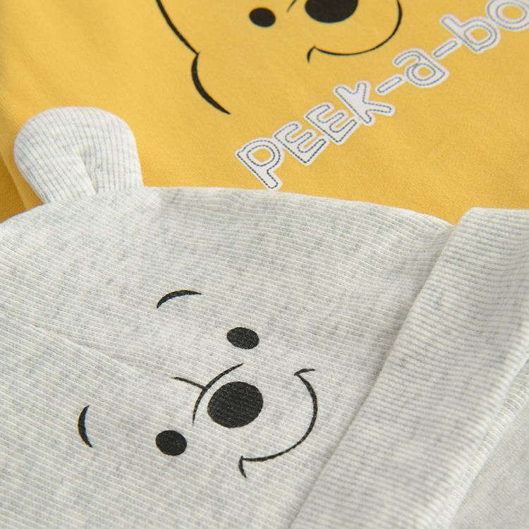 Winnie the Pooh footless overall with cap