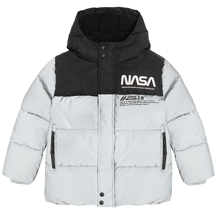 NASA grey and black hooded winter jacket Coolclub