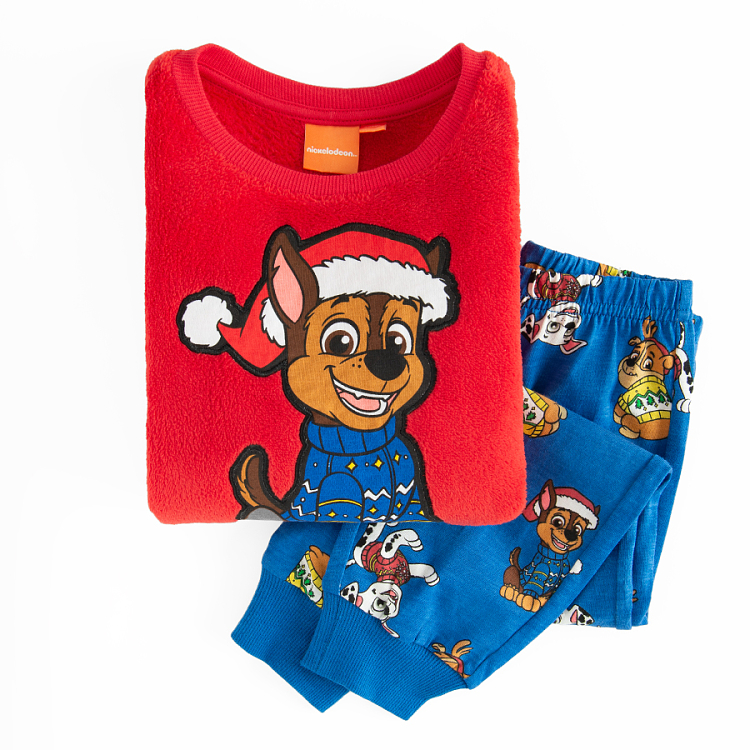 Paw Patrol red long sleeve blouse and blue pants pyjamas