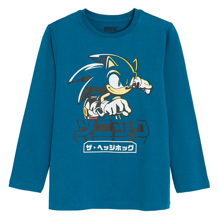 Sonic blue long sleeve blouse and pants pyjamas