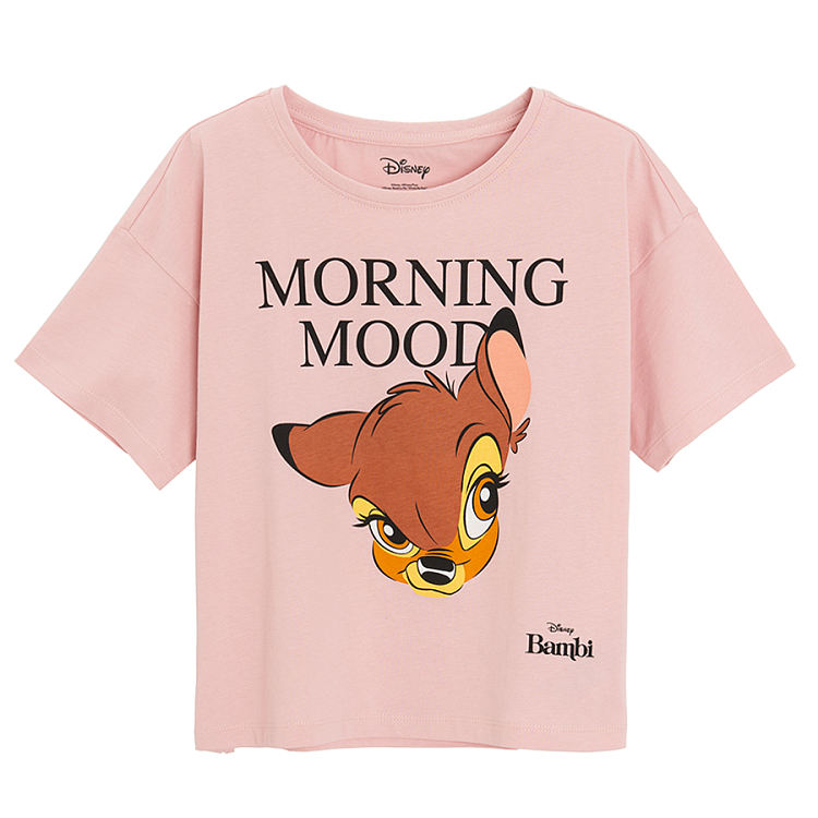 Bambi pink pyjamas, short sleeve blouse and trousers