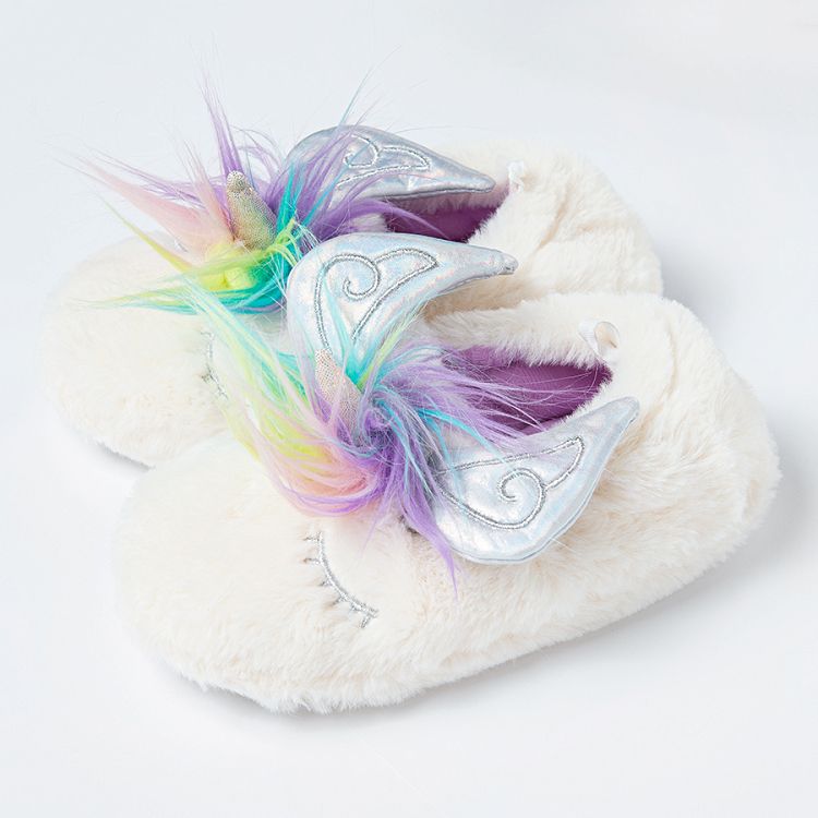 White hot sale unicorn slippers