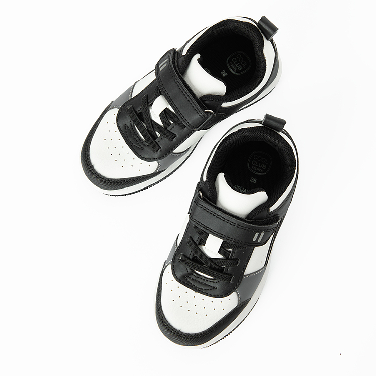 Black and white low trainers