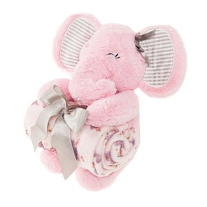 Blanket and elephant plush set