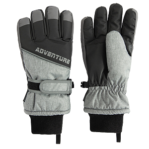 Grey ski gloves