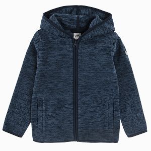 Blue melange zip through sweatshirt