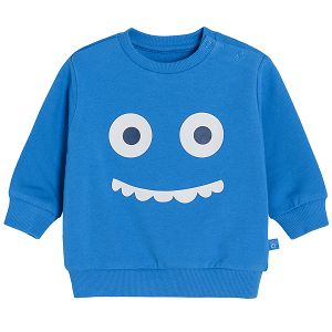 Blue sweatshirt with happy face