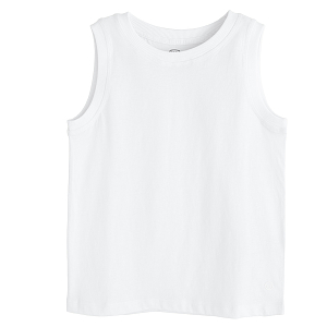 White sleeveless T-shirt