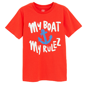 Red T-shirt My Boat, My rules print